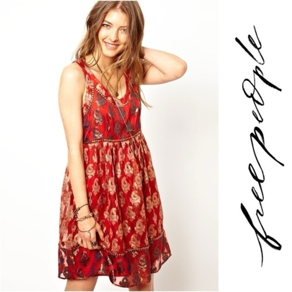 Free People Dresses & Skirts - FREE PEOPLE | Metallic Embellished Dress